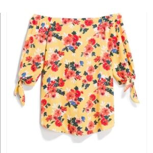 Floral Off-Shoulder Yellow Top